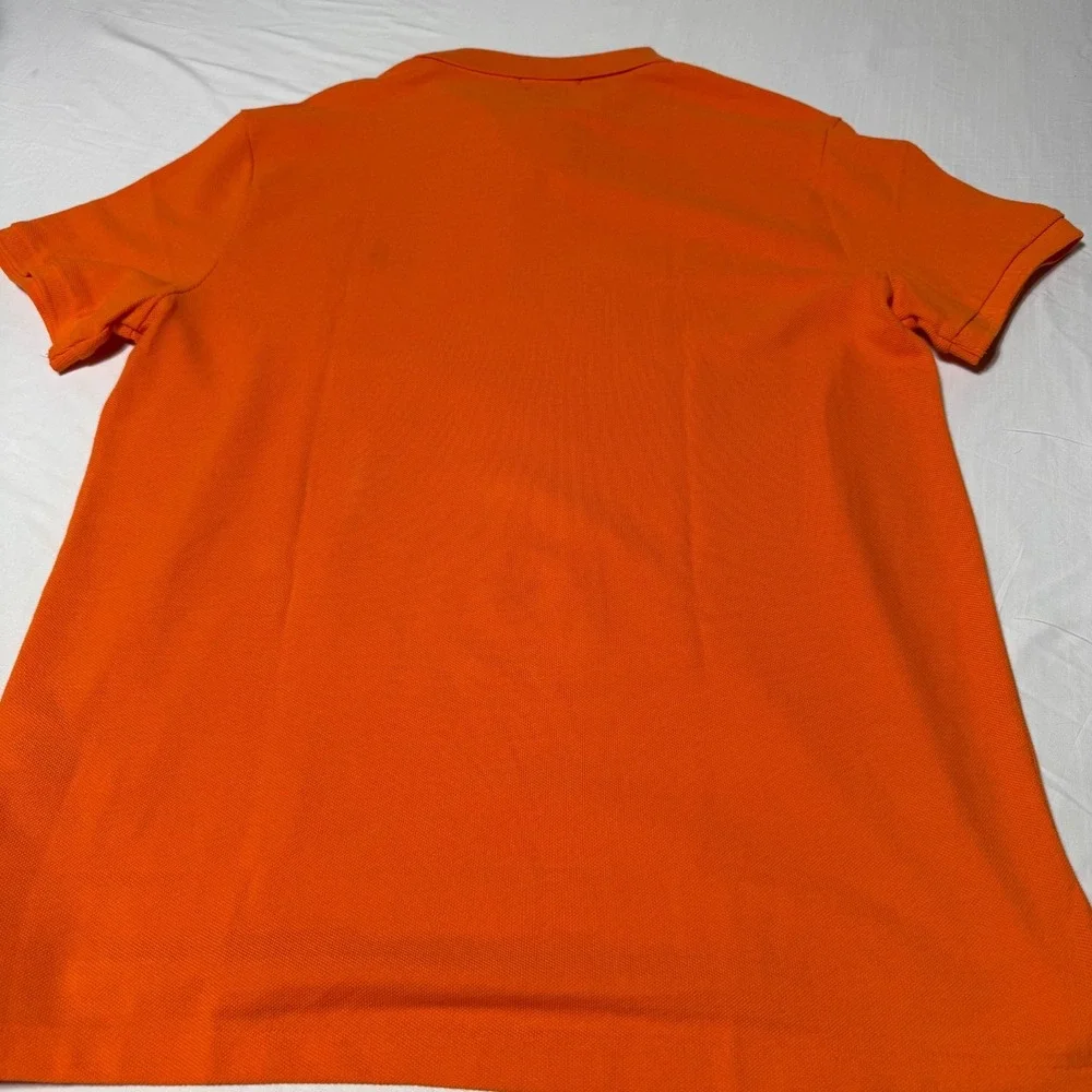 NWT Polo Ralph Lauren Custom Slim Fit Cotton Mesh Shirt Men's Size Large Orange